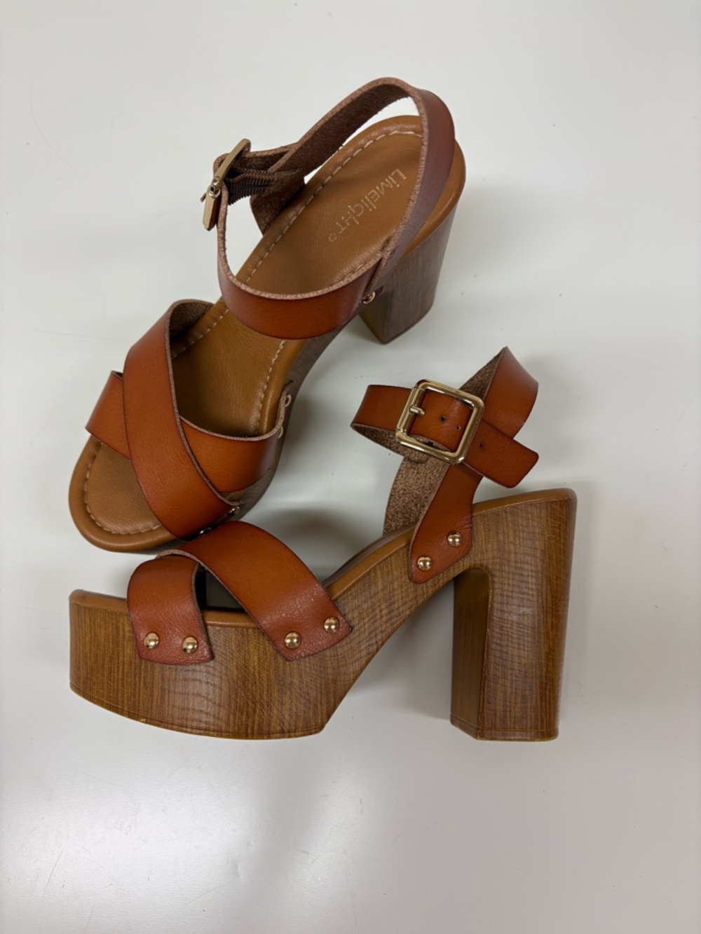 Limelight Tan/Brown Leather Platform Heel Sandals
